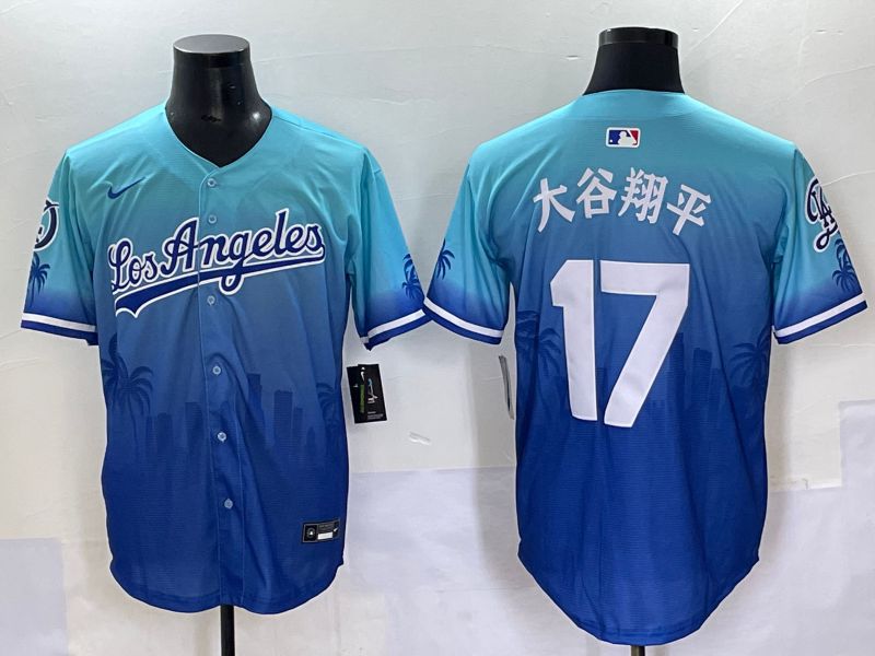 Men 2025 Los Angeles Dodgers 17 Ohtani Blue Nike MLB Jersey Daoqite style 9